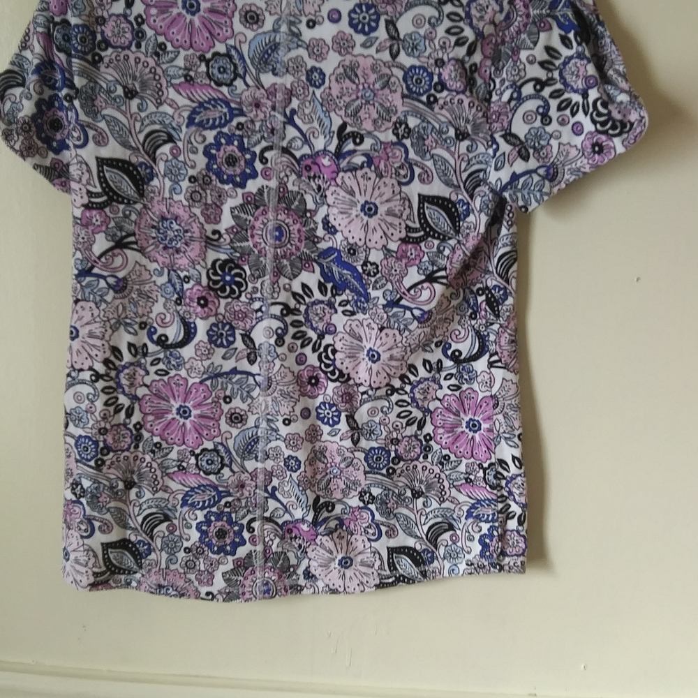 Womens S Talbot Pink&Blue Floral Tee